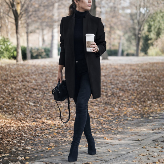 High-Neck Wool Blazer